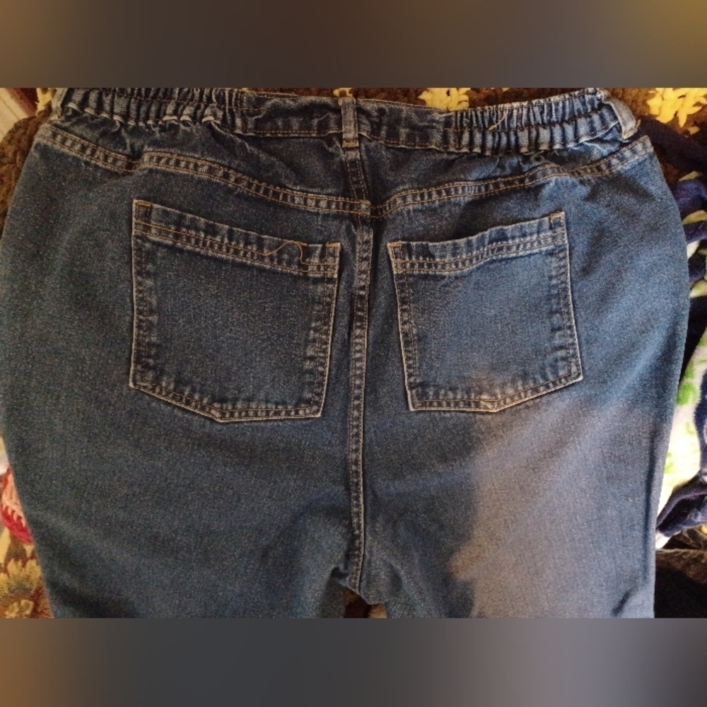 Woman Within Classic Blue Straight Leg Jeans - Picture 7 of 8